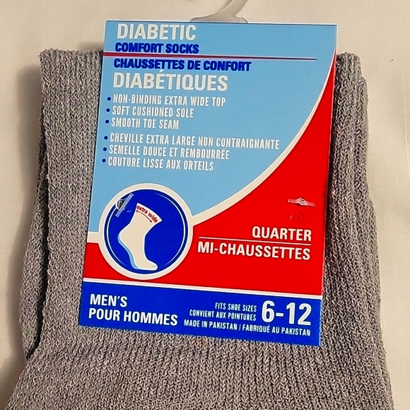 NEW 4 Pair Men's Diabetic Comfort Quarter Socks - Picture 6 of 16
